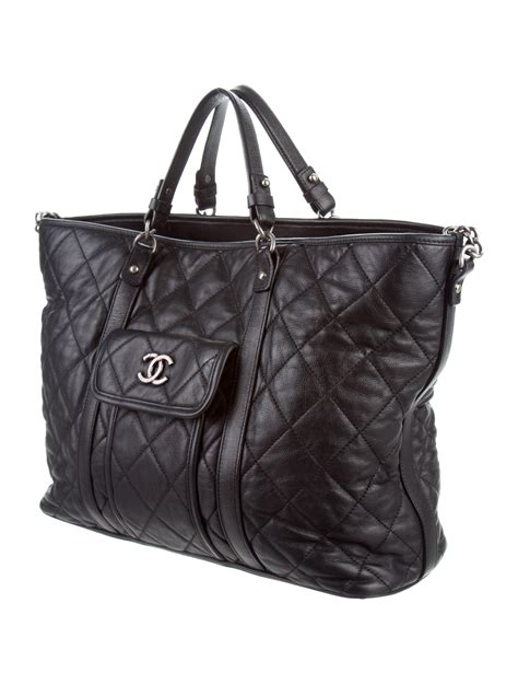 chanel bag black tote|large zipped shopping bag chanel.